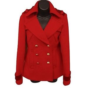 Smythe "Amy" Military Style Wool Pea Coat- Sz. 4